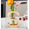 Vase à fleurs en bois avec forme &quot;O&quot;